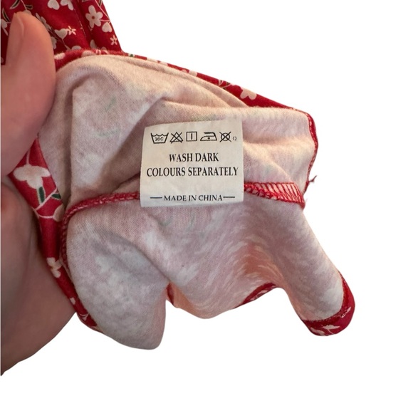 Women’s Red & White Short Sleeve Floral Pattern V-Neck Maternity Dress. Size XL. - Picture 8 of 8